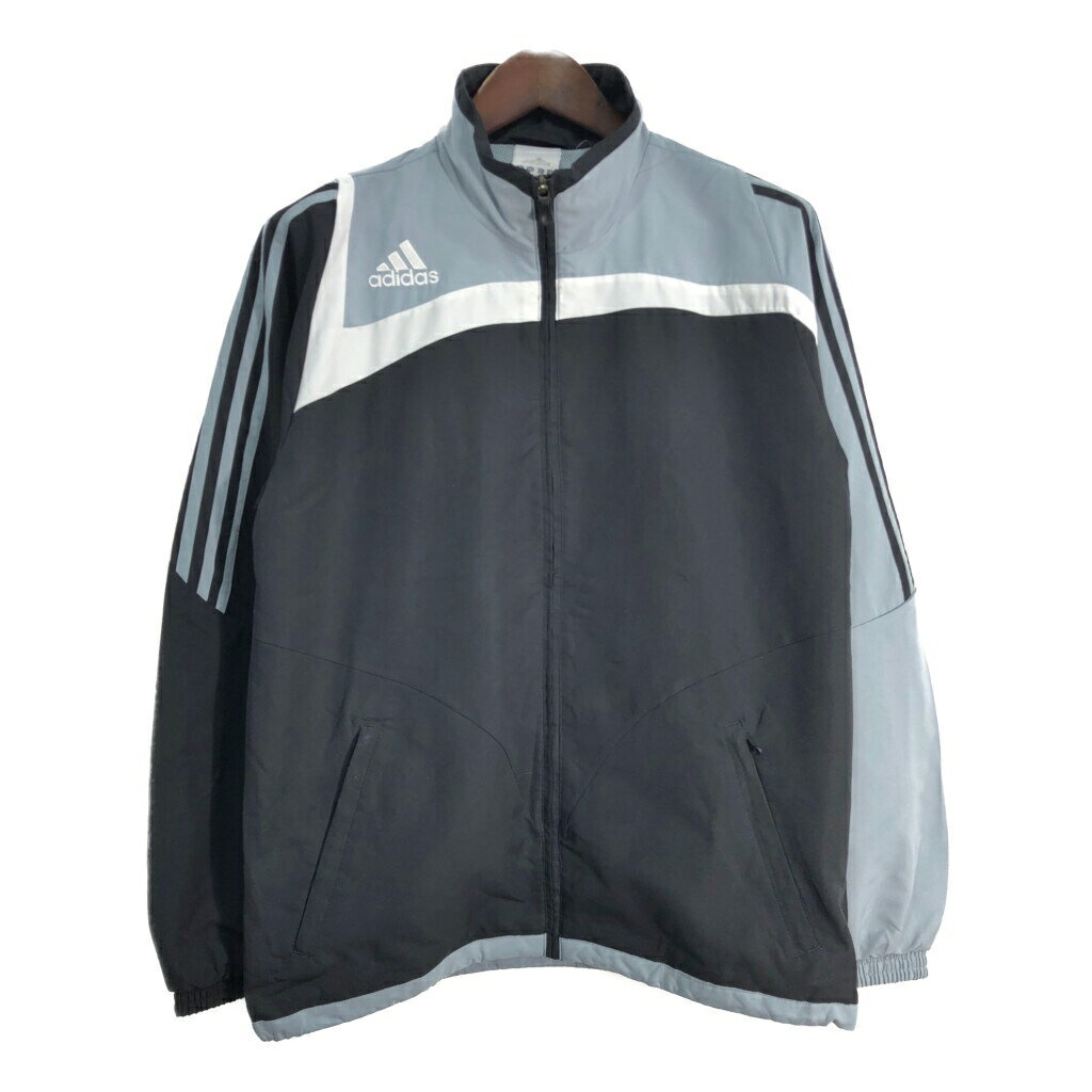 00年代 adidas アディダス ウィンドブレーカージャケット スポーツ ブラック(メンズ UK 38/40)中古 古着 T2474
