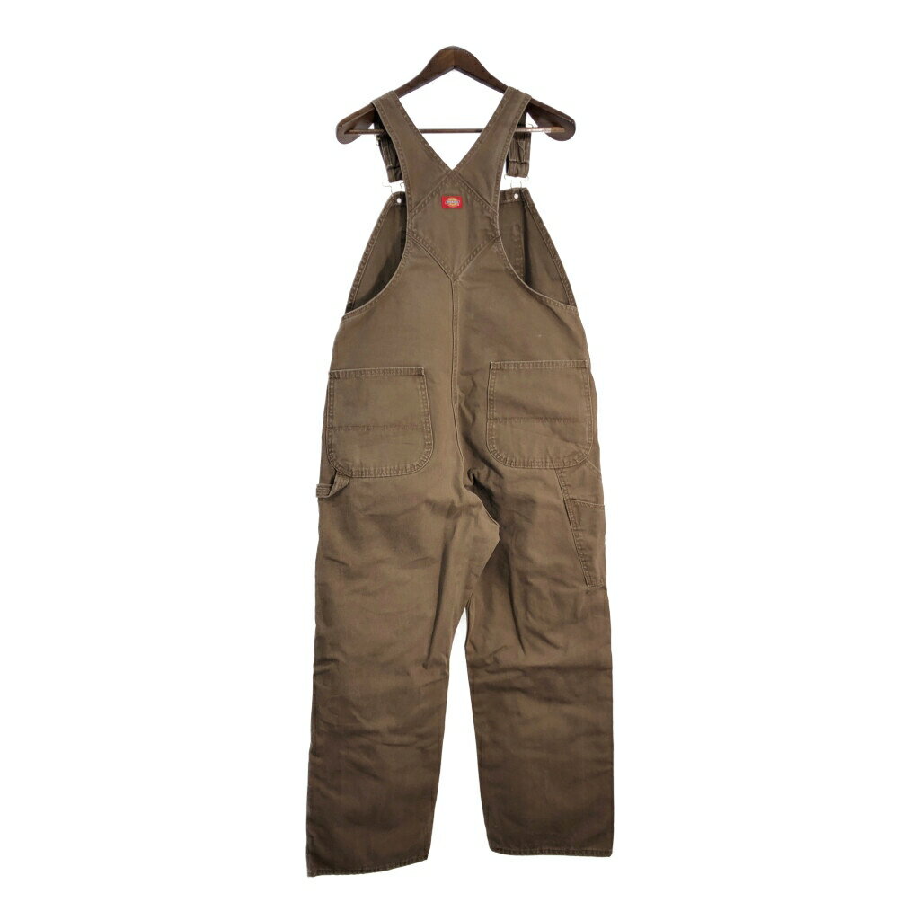 Dickies ディッキーズ ダック ビブオーバーオール ワーク ブラウン (メンズ W36 L30) 中古 古着 T2637