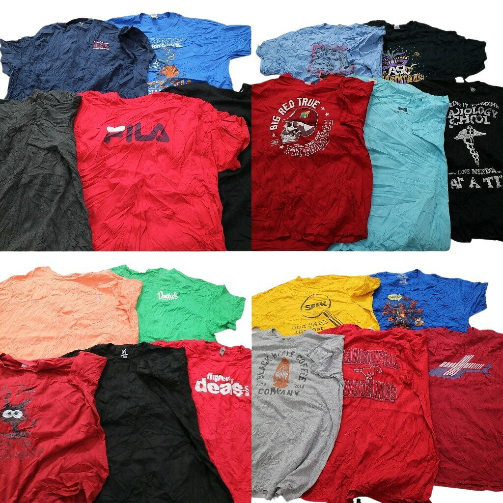 古着卸 まとめ売り カラーmix プリント 半袖Tシャツ 20枚セット (メンズ 3XL /4XL ) スカル マーベル デッドプール FILA 中古 古着 MY4265