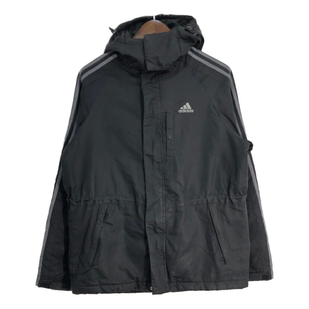 adidas アディダス 中綿ジャケット スポーツ ブラック (メンズ M) 中古 古着 T2693