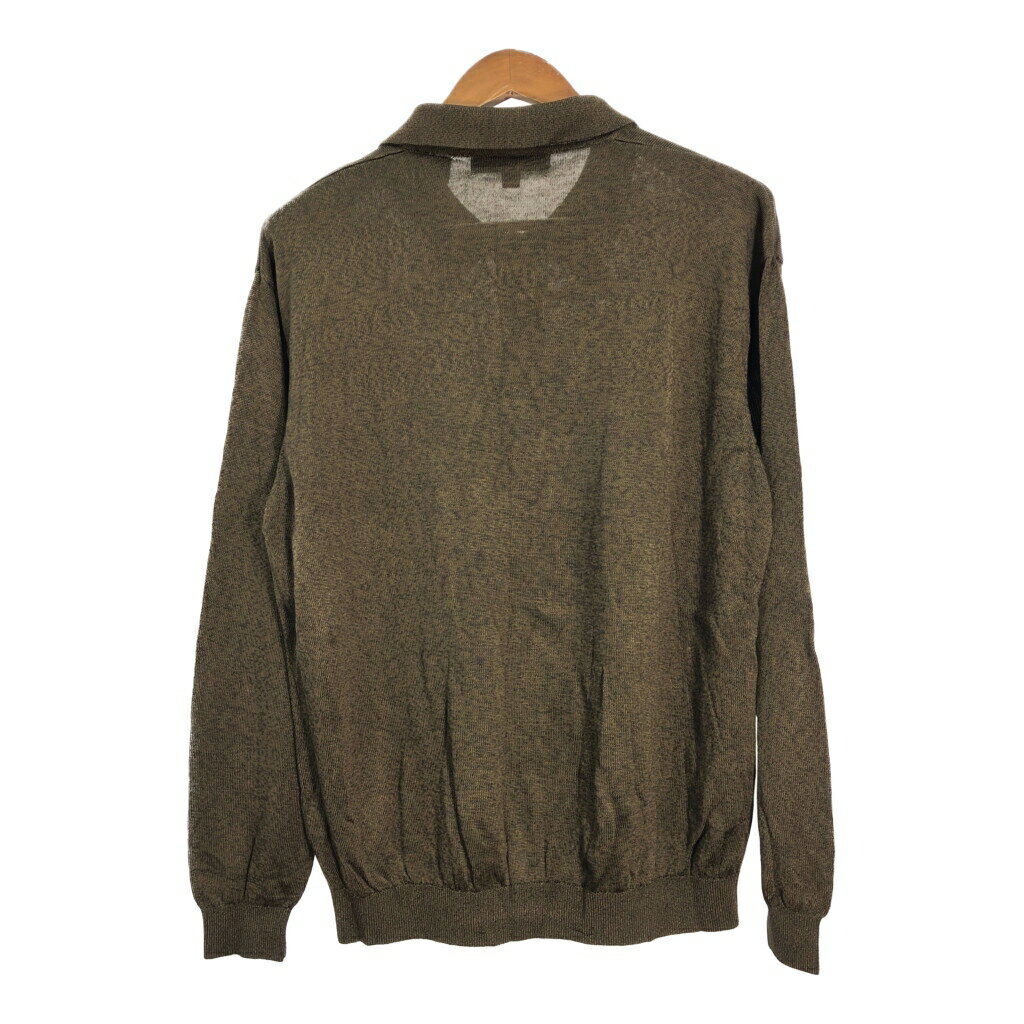 90年代 PRONTO UOMO レーヨン コットン ニットポロシャツ ブラウン (メンズ XL) 中古 古着 T3057