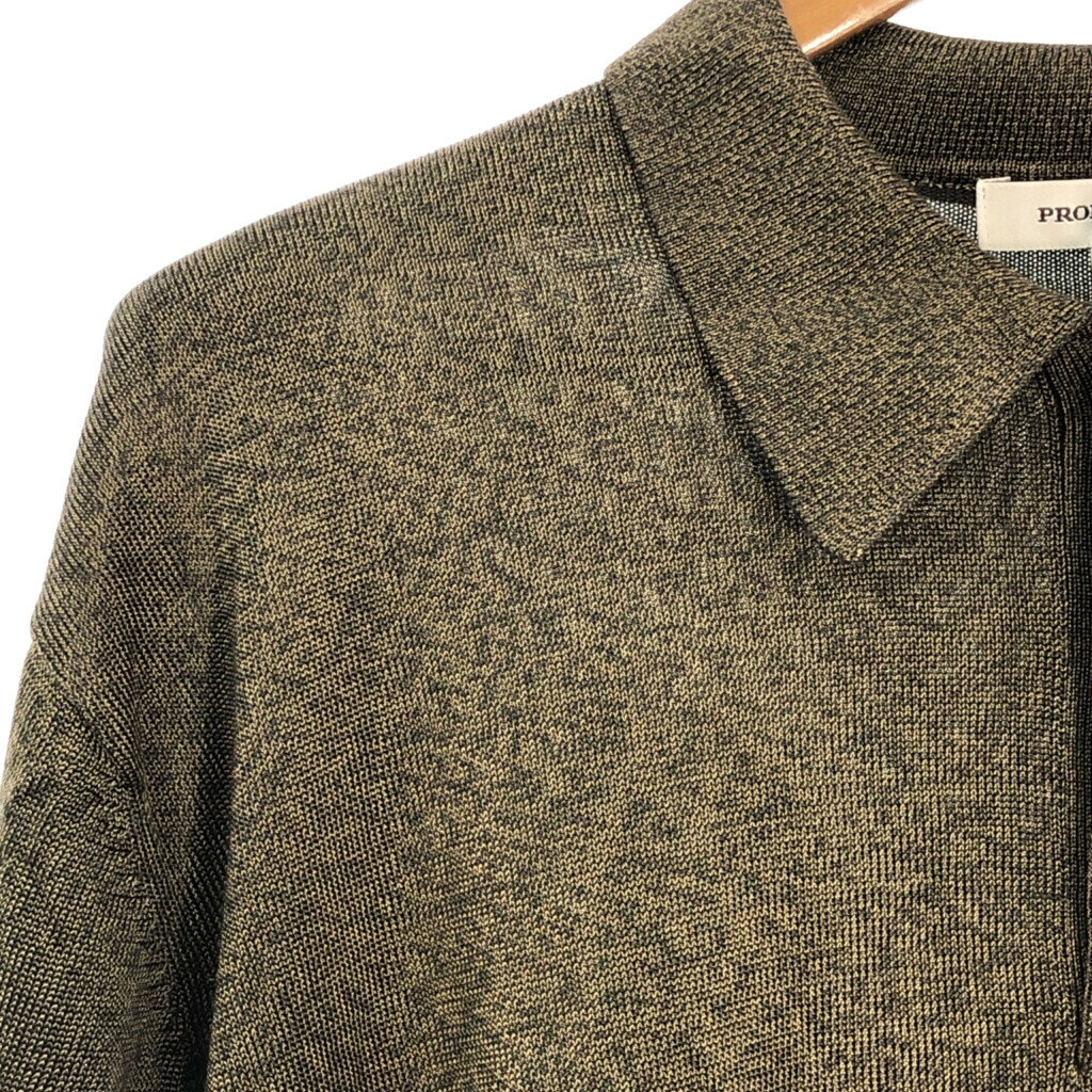 90年代 PRONTO UOMO レーヨン コットン ニットポロシャツ ブラウン (メンズ XL) 中古 古着 T3057