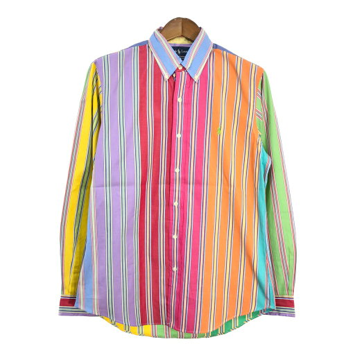 Polo by Ralph Lauren ポロ ラルフローレン ボタンダウンシャツ ストライプ マルチカラー (メンズ M) 中古 古着 T3132 Polo by Ralph Lauren ポロ ラルフローレン ボタンダウンシャツ ストライプ マルチカラー (メンズ M) 中古 古着 T3132