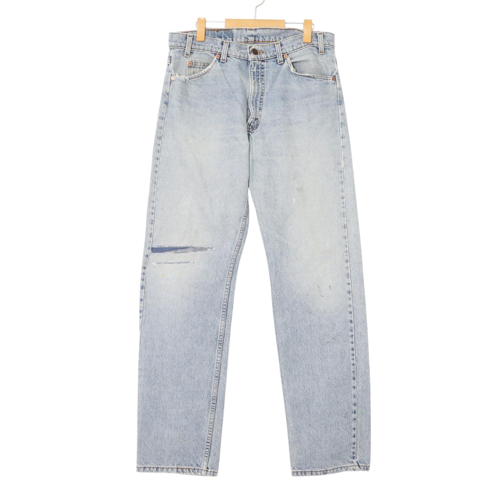 90年代 USA製 Levi's リーバイス 505 デニムパンツ オレンジタブ ブルー (メンズ W34 L32) 中古 古着 A4301