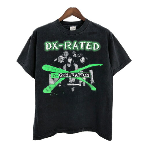 90年代 USA製 WWF D-GenerationX 半袖Tシャツ プロレス ブラック (メンズ L) 中古 古着 T3602 90年代 USA製 WWF D-GenerationX 半袖Tシャツ プロレス ブラック (メンズ L) 中古 古着 T3602