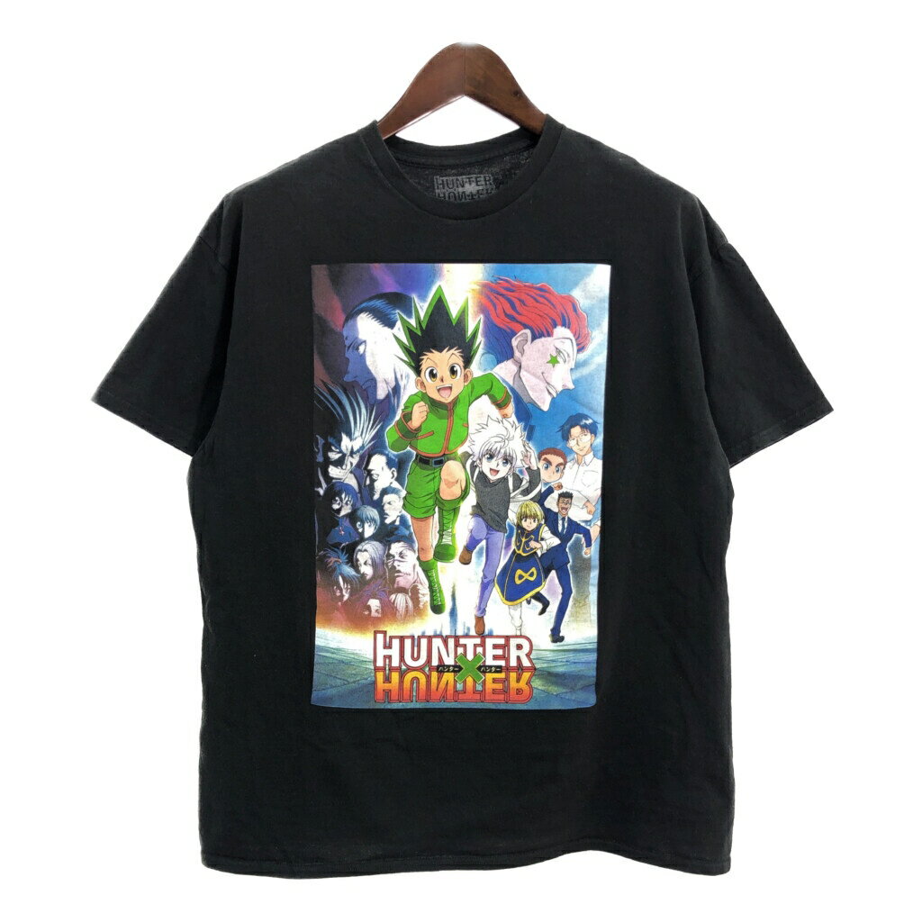 HUNTER×HUNTER ハンター×ハンター 半袖Tシャツ アニメ キャラクター ブラック (メンズ XL) 中古 古着 T3737