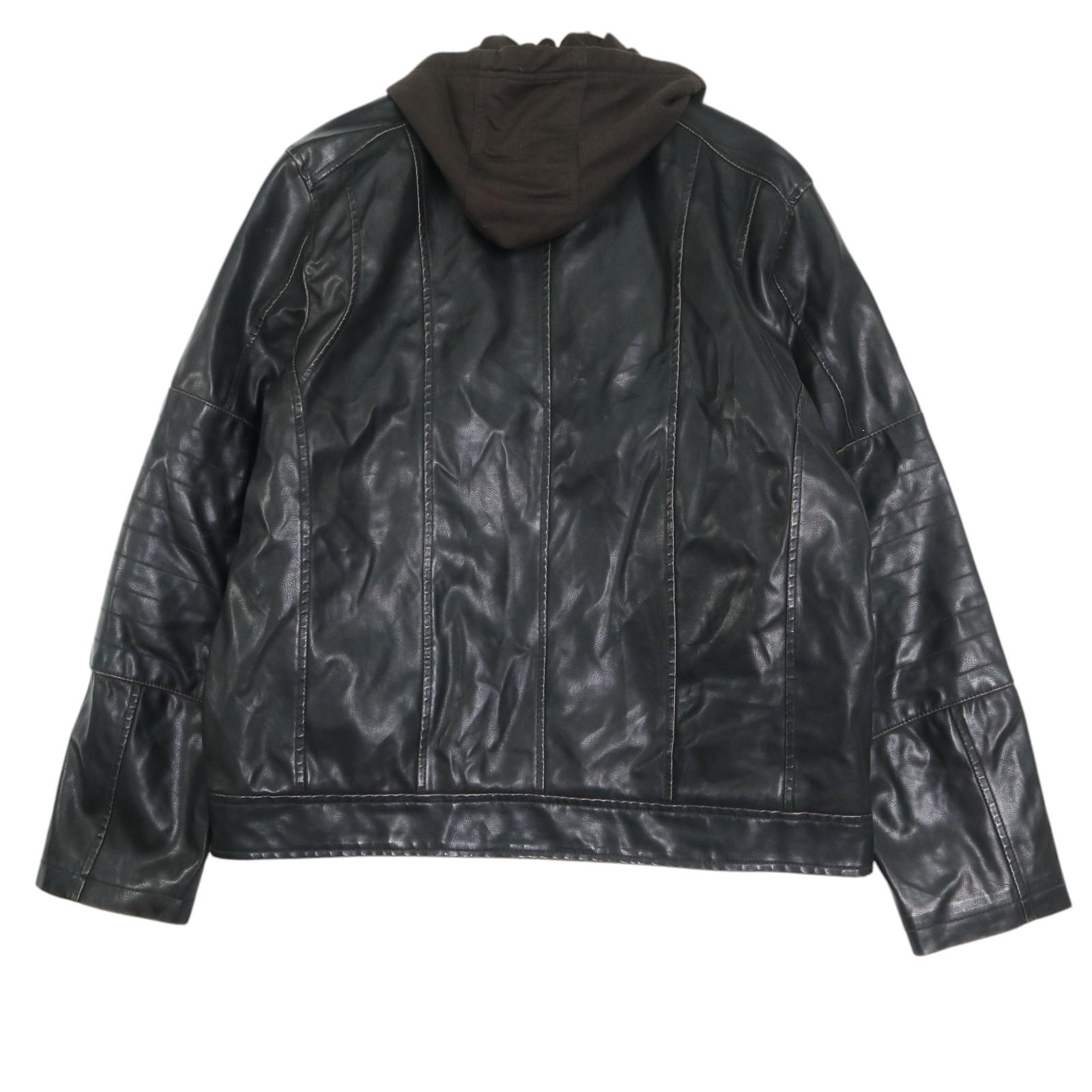 00年代 Levi's リーバイス フェイクレザージャケット ブラック（メンズ L ）中古 古着 A4430