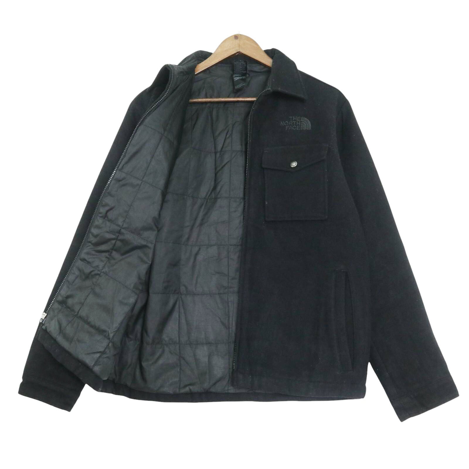 THE NORTH FACE ノースフェイス ウール 中綿ジャケット アウトドア ブラック（メンズ S ）中古 古着 A4431