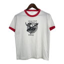 80年代 リンガーTシャツ ホワイト (メンズ L相当) 中古 古着 T3982(4)