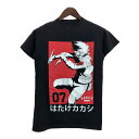 NARUTO Shippuden ナルト疾風伝 はたけカカシ 半袖Tシャツ アニメ キャラクター ブラック(メンズ S)中古 古着 T4086