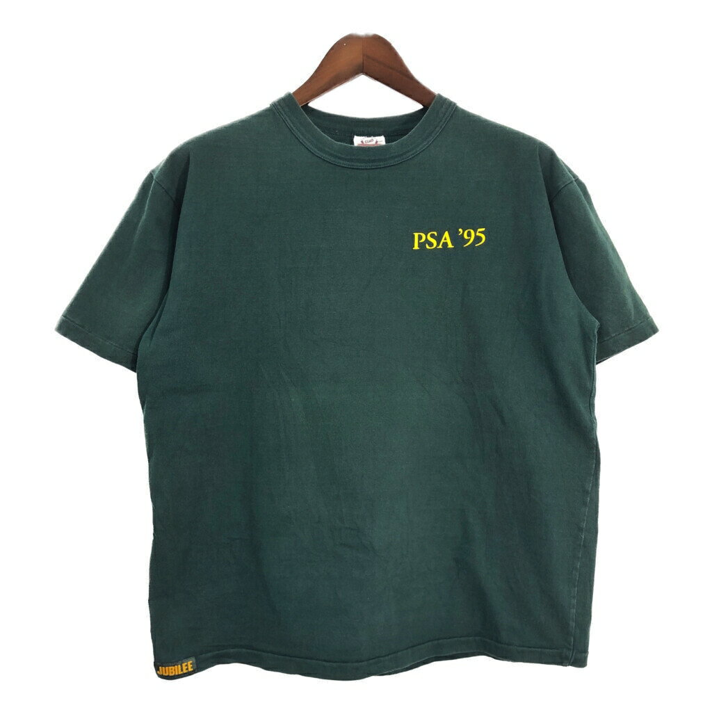 90年代 カナダ製 CLUB JUBILEE 半袖Tシャツ グリーン (メンズ XL) 中古 古着 T4202