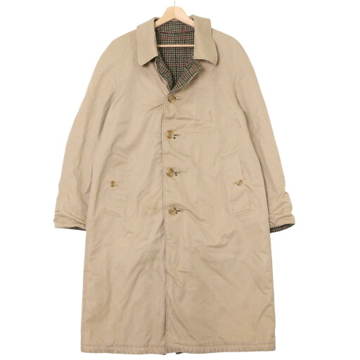 80年代 イングランド製 Burberrys バーバリーズ リバーシブル バルマカーンコート ベージュ 千鳥格子(メンズ 44 R )中古 古着 A4554 80年代 イングランド製 Burberrys バーバリーズ リバーシブル バルマカーンコート ベージュ 千鳥格子(メンズ 44 R )中古 古着 A4554