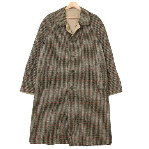 80年代 イングランド製 Burberrys バーバリーズ リバーシブル バルマカーンコート ベージュ 千鳥格子(メンズ 44 R )中古 古着 A4554