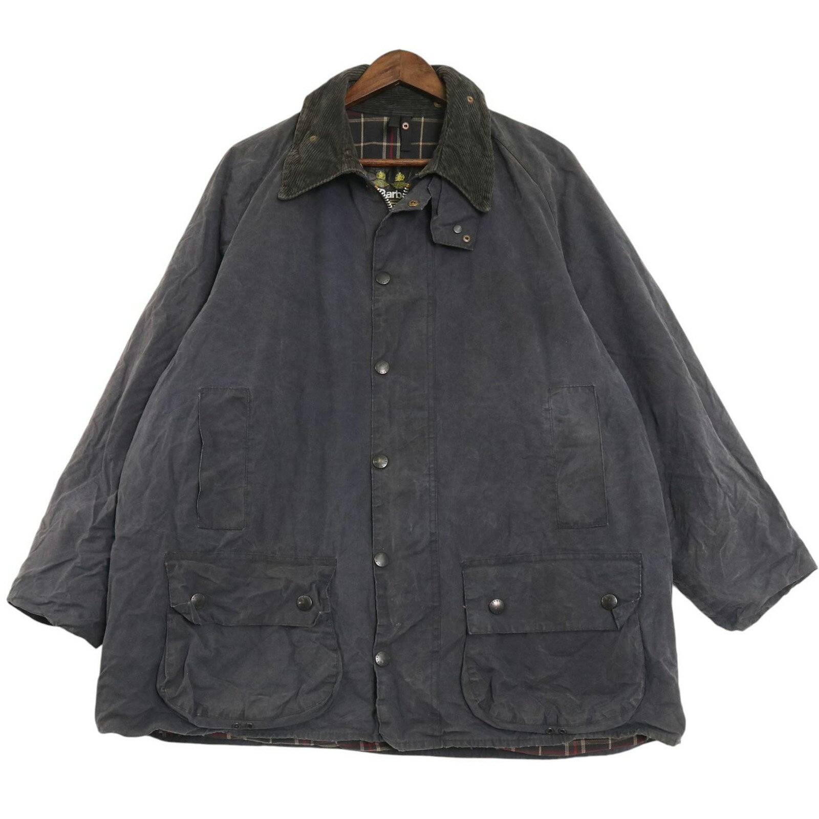 樂天商城 - 90年代 イングランド製 Barbour バブアー BEAUFORT ビューフォート オイルドジャケット ネイビー（メンズ C48/122cm）中古 古着 A4575