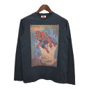 MARVEL COMICS マーベルコミックス スパイダーマン SPIDERMAN 長袖Tシャツ ムービー ブラック (キッズ 3XL) 中古 古着 T4357
