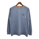 Timberland PRO ティンバーランド WICKWORK 長袖Tシャツ アウトドア ライトブルー (メンズ L) 中古 古着 T4359