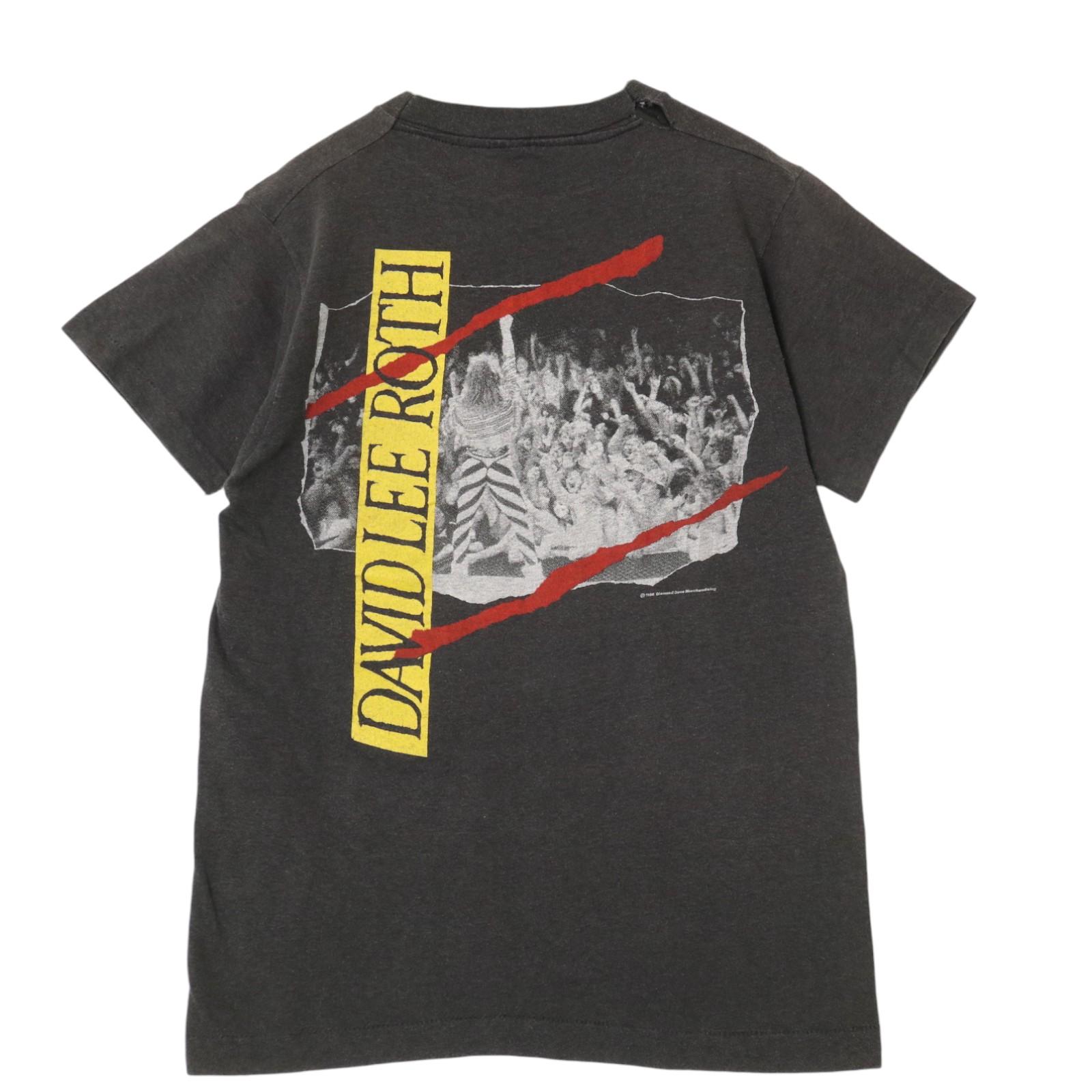 80年代 USA製 SCREEN STARS スクリーンスターズ DAVID LEE ROTH 半袖Tシャツ バンド ブラック（メンズ M ）中古 古着 A4609