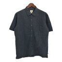 SOLITUDE 半袖レーヨンシャツ ブラック (メンズ L) 中古 古着 T4563(4)