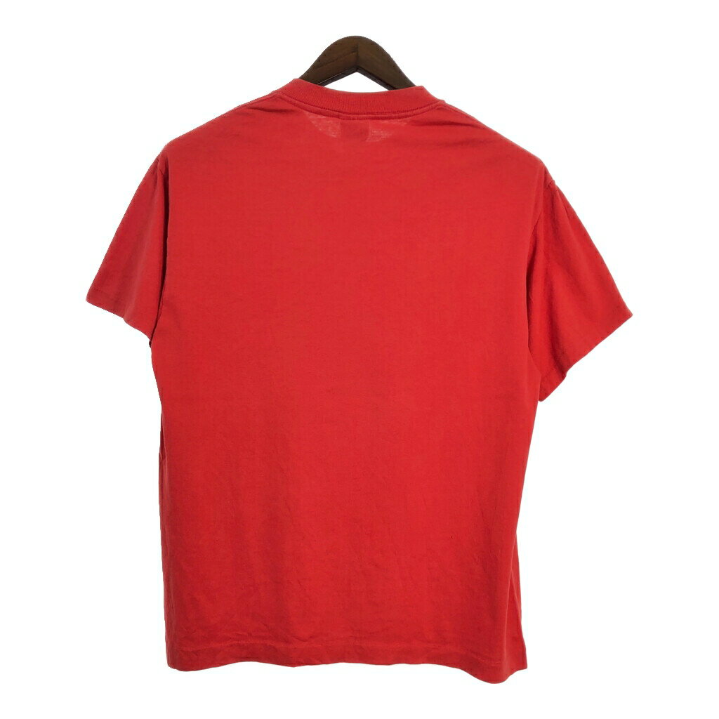 90年代 USA製 フクロウ イラスト 半袖Tシャツ レッド (メンズ L) 中古 古着 T4862