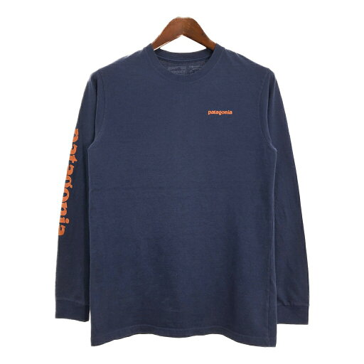 patagonia パタゴニア 長袖Tシャツ アウトドア 袖プリント ワンポイントロゴ ネイビー(メンズ S )中古 古着 T4923 patagonia パタゴニア 長袖Tシャツ アウトドア 袖プリント ワンポイントロゴ ネイビー(メンズ S )中古 古着 T4923