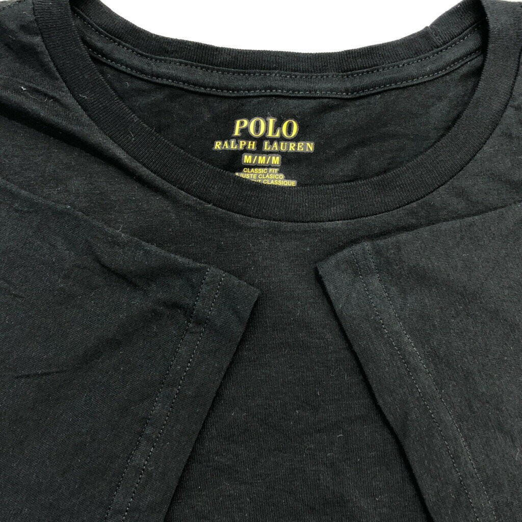 Polo by Ralph Lauren ポロ ラルフローレン 半袖Tシャツ ワンポイントロゴ ブラック (メンズ M) 中古 古着 T4938