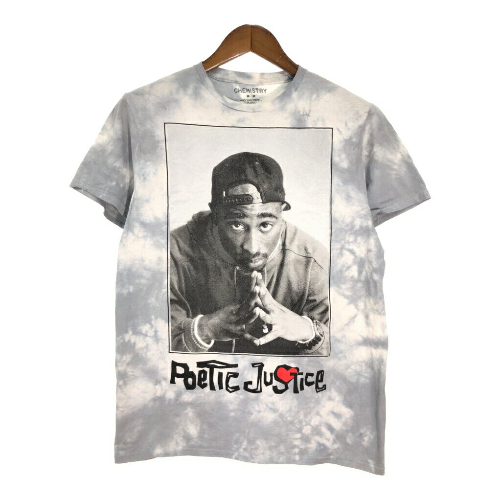 2pac トゥーパック Poetic Justice 半袖Tシャツ ムービー タイダイ グレー(メンズ M)中古 古着 T5106のサムネイル