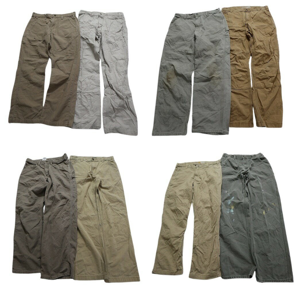 古着卸 まとめ売り カーハート Carhartt ダック ペインター パンツ 8枚セット (メンズ 34 ) グランジ ペイント ワーク 中古 古着 MZ0098