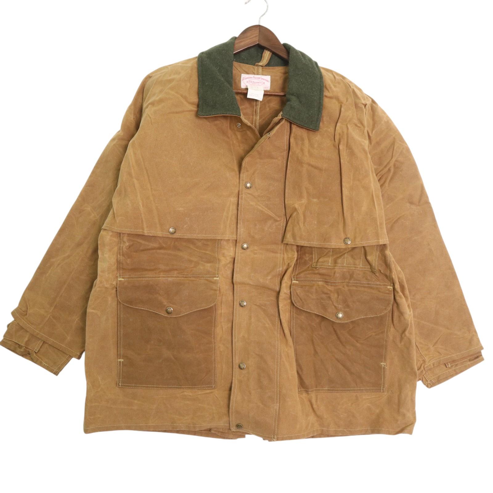 90年代 USA製 FILSON フィルソン オイルドジャケット ブラウン(メンズ 46)中古 古着 A4714
