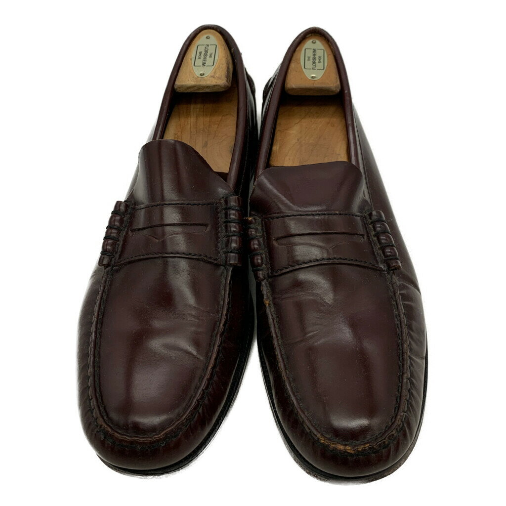FLORSHEIM フローシャイム コインローファー レザーシューズ ワインレッド(メンズ 9 1/2 D)中古 古着 KA1981
