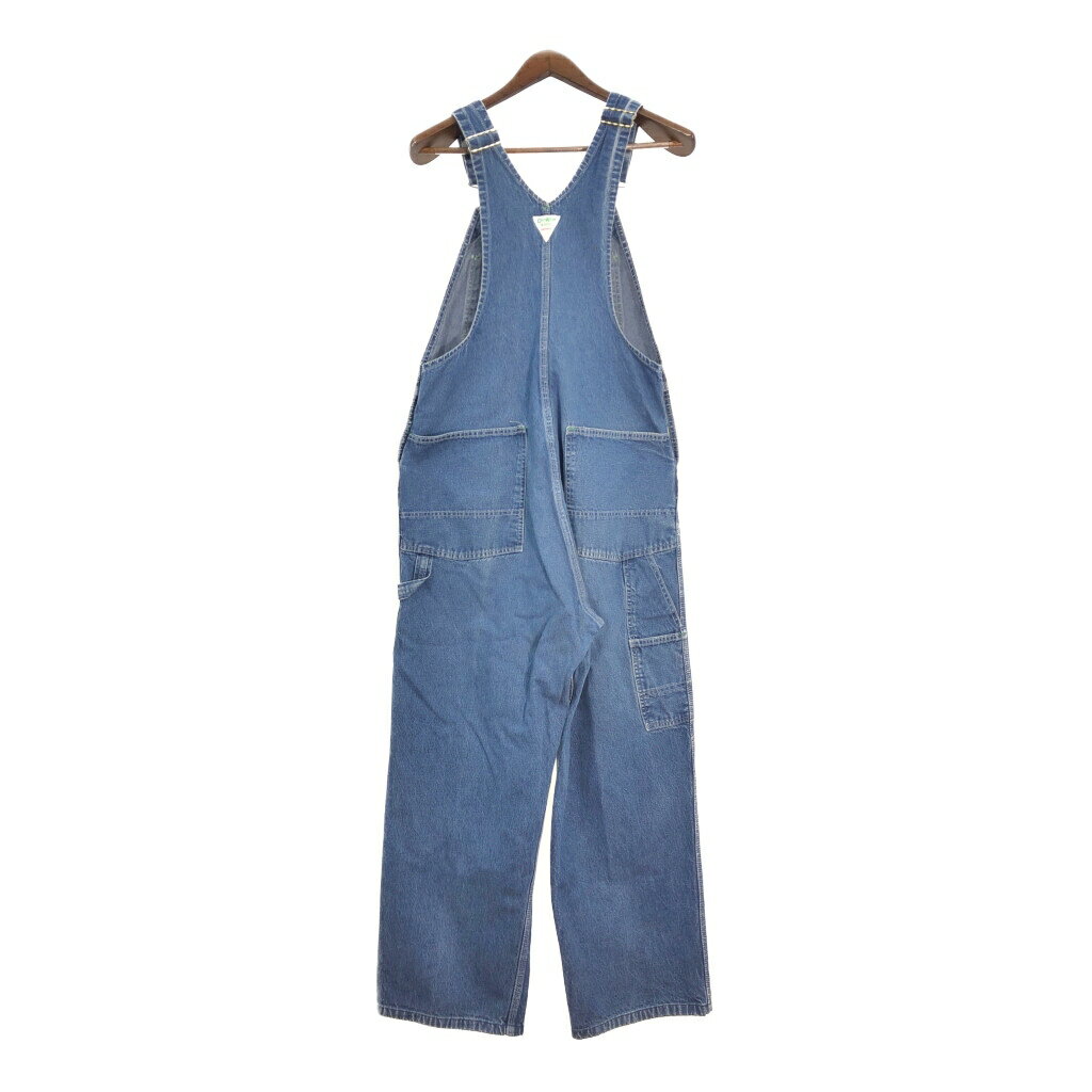 70年代 USA製 OSHKOSH オシュコシュ デニム ビブオーバーオール 大きいサイズ ワーク ブルー（メンズ W38 L34 ）中古 古着 T5216
