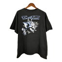 トムとジェリー TOM and JERRY 半袖Tシャツ 大きいサイズ アニメ キャラクター ブラック(メンズ 2XL)中古 古着 T5345(4)