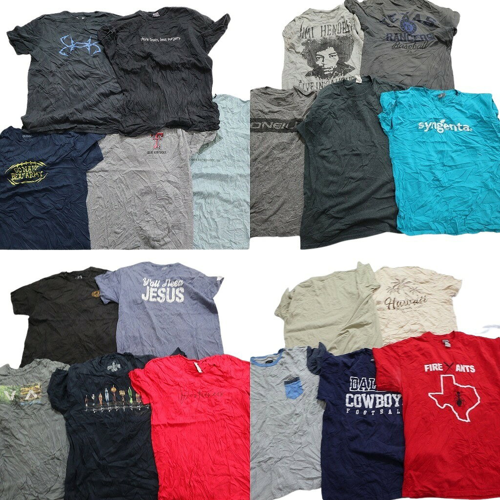 古着卸 まとめ売り カラーmix プリント 半袖Tシャツ 20枚セット (メンズ L ) プロチーム NFL MLB 人物 中古 古着 MZ1524のサムネイル