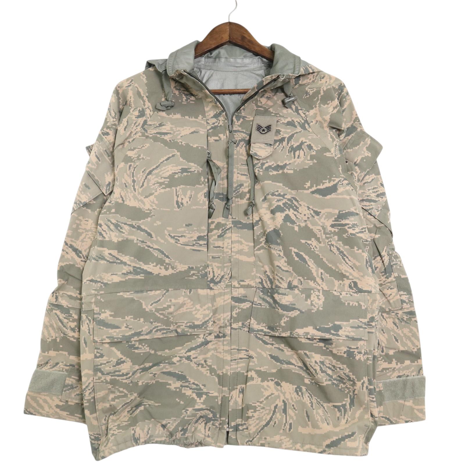 樂天商城 - 00年代 米軍実物 U.S.AIRFORCE APECS GORETEX パーカー ミリタリー ABUカモ セージグリーン（メンズ SMALL SHORT ）中古 古着 A4764