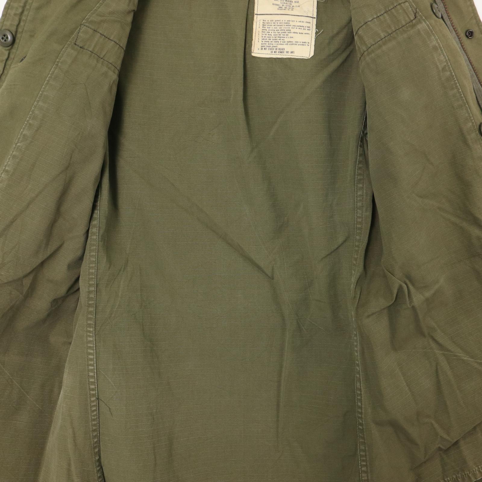 80年代 米軍実物 U.S.ARMY M-65 フィールドジャケット 3rd ミリタリー オリーブ（メンズ X-SMALL REGULAR ）中古 古着 A4793