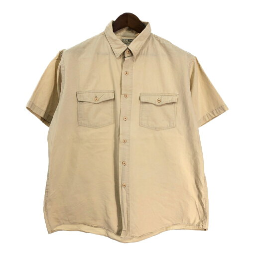 90年代 USA製 L.L.Bean エルエルビーン 半袖シャツ アウトドア ベージュ(メンズ XL)中古 古着 T5497 90年代 USA製 L.L.Bean エルエルビーン 半袖シャツ アウトドア ベージュ(メンズ XL)中古 古着 T5497