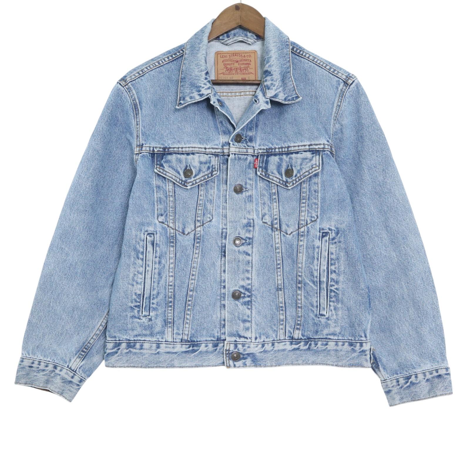 90年代 クロアチア製 Levi's リーバイス 70503-02 デニムトラッカージャケット ユーロ ライトブルー (メンズ S) 中古 古着 A4848