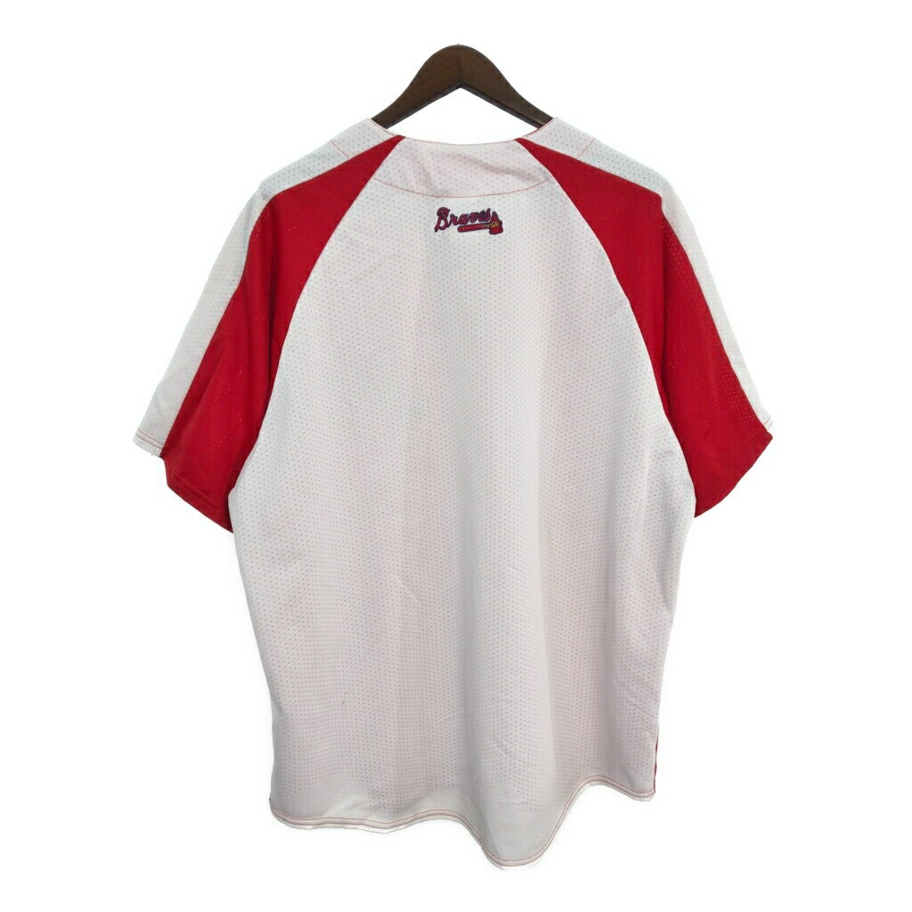 00年代 USA製 Majestic マジェスティック MLB アトランタ・ブレーブス ユニフォーム 大きいサイズ プロチーム(メンズ 2XL)中古 古着 T5897