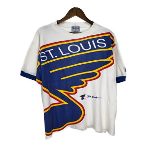 90年代 The Game NHL セントルイス・ブルース 半袖Tシャツ プロチーム ホッケー ホワイト(メンズ L )中古 古着 T5918