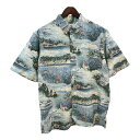 reyn spooner レインスプーナー ハワイアンシャツ アロハシャツ ライトブルー(メンズ XL )中古 古着 T5994