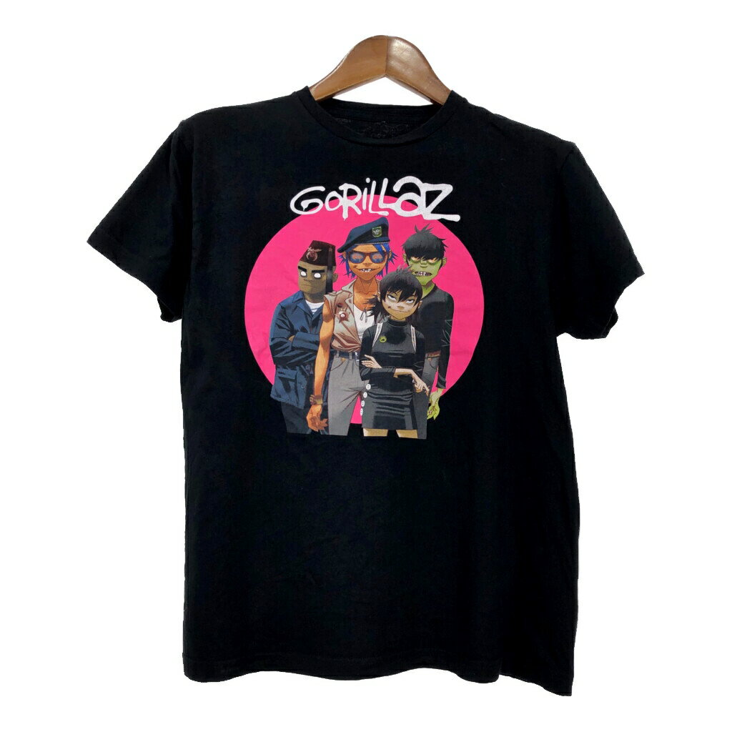 Gorillaz ゴリラズ 半袖Tシャツ バンド ブラック(メンズ S相当)中古 古着 T6152