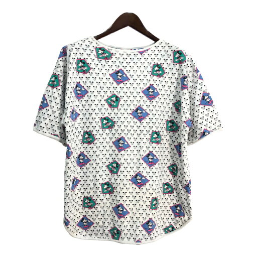 Disney ディズニー ミッキーマウス リバーシブル 半袖Tシャツ アニメ キャラクター ホワイト(メンズ L相当)中古 古着 T6238 Disney ディズニー ミッキーマウス リバーシブル 半袖Tシャツ アニメ キャラクター ホワイト(メンズ L相当)中古 古着 T6238