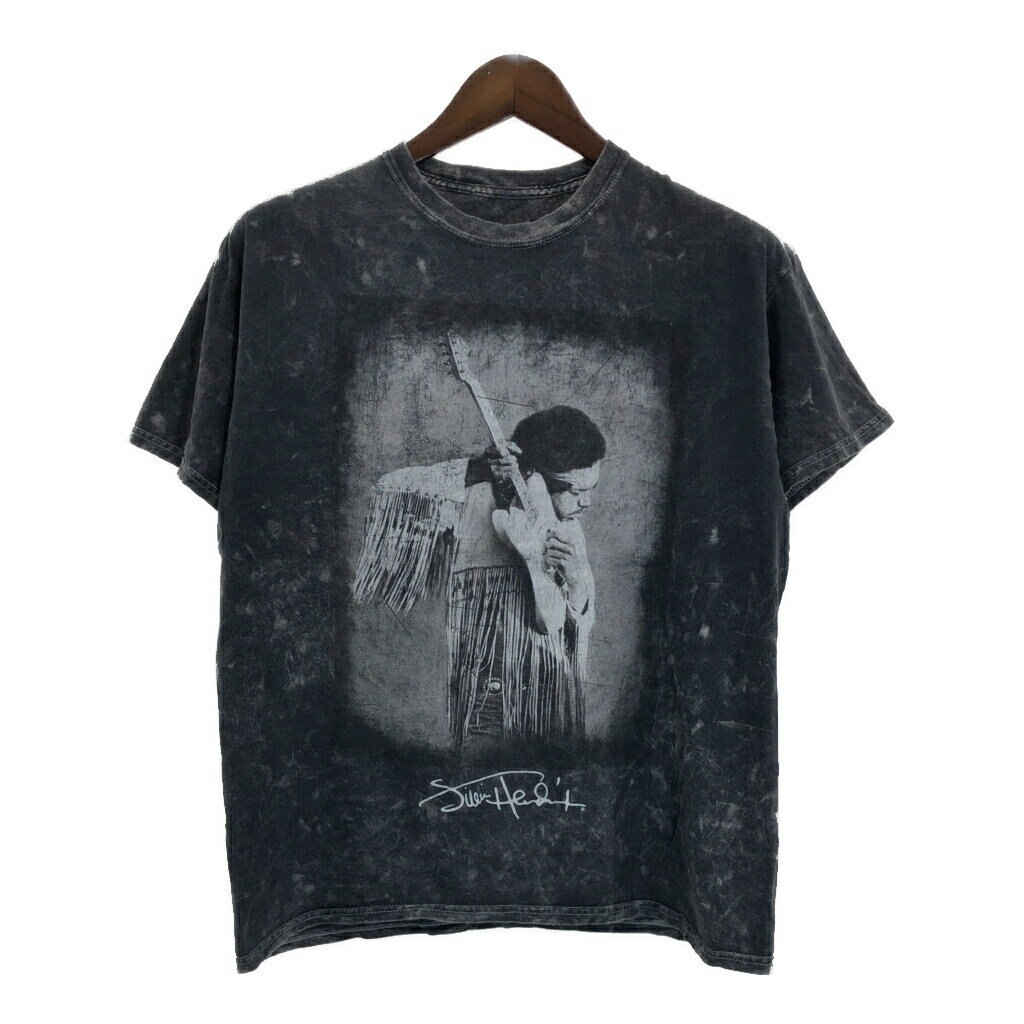 Jimi Hendrix ジミ・ヘンドリックス 半袖Tシャツ バンド グレー(メンズ M)中古 古着 T6302