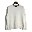 TOMMY HILFIGER トミーヒルフィガー ワンポイントロゴ セーター 大きいサイズ ホワイト(メンズ XXL)中古 古着 T6505