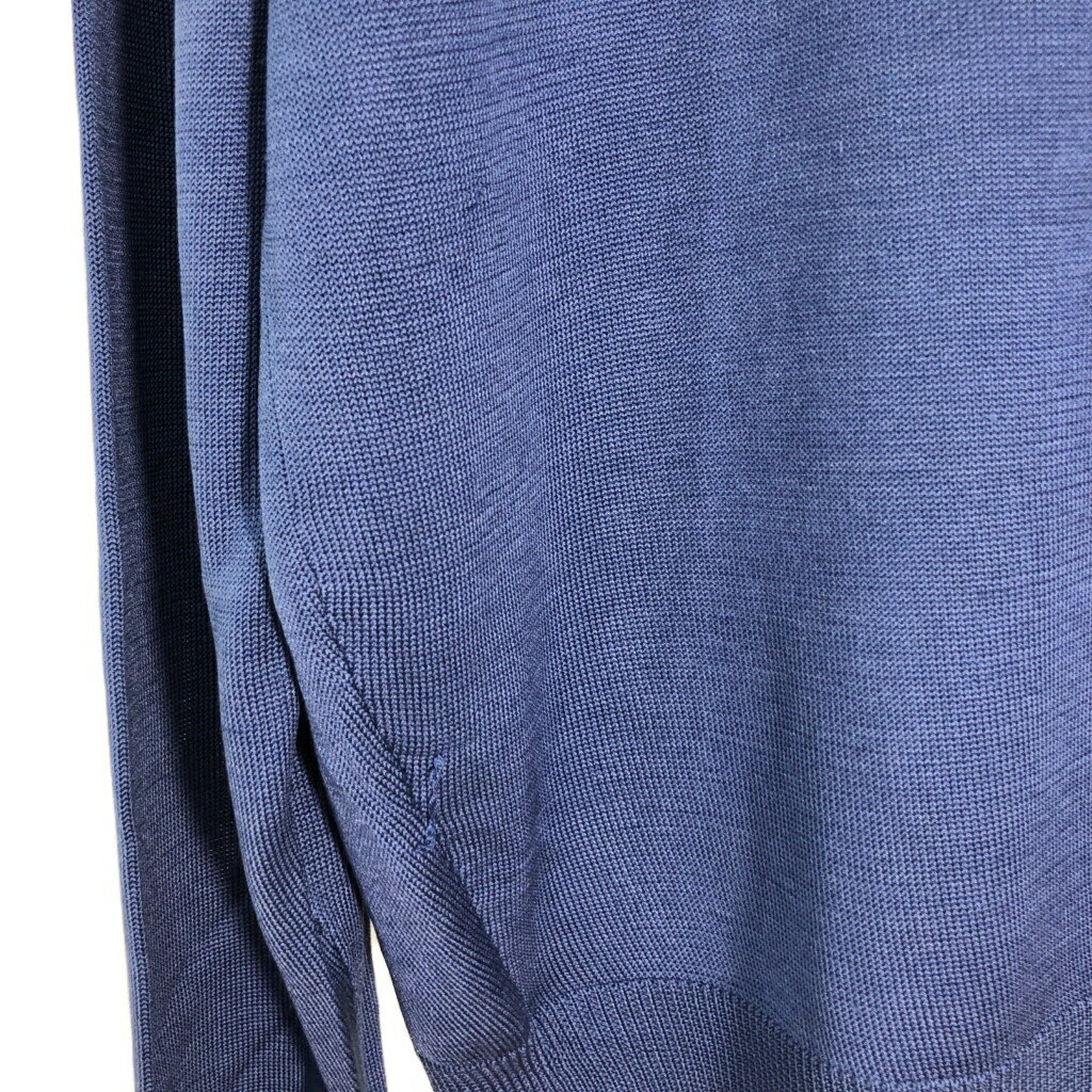 BACHRACH モックネック シルク ニットセーター ブルー(メンズ L)中古 古着 T6511