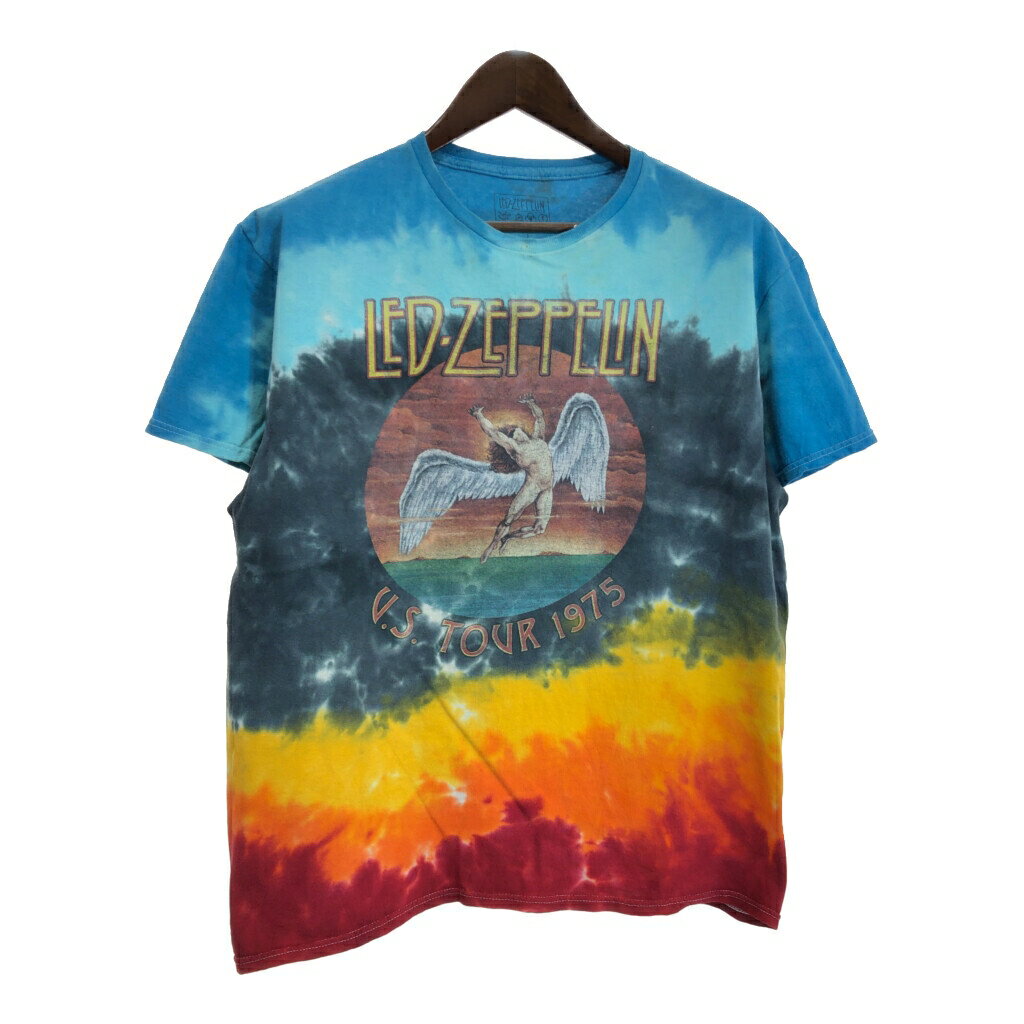 LED ZEPPELIN レッド・ツェッペリン 半袖Tシャツ バンド タイダイ (メンズ L)中古 古着 T6567