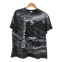 DELTA デルタ COLORADO オールオーバープリント 半袖Tシャツ ブラック(メンズ XL)中古 古着 T6595(4)