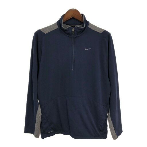 NIKE ナイキ ハーフジップ プルオーバージャケット ジャージ ネイビー(メンズ L)中古 古着 T6624 NIKE ナイキ ハーフジップ プルオーバージャケット ジャージ ネイビー(メンズ L)中古 古着 T6624