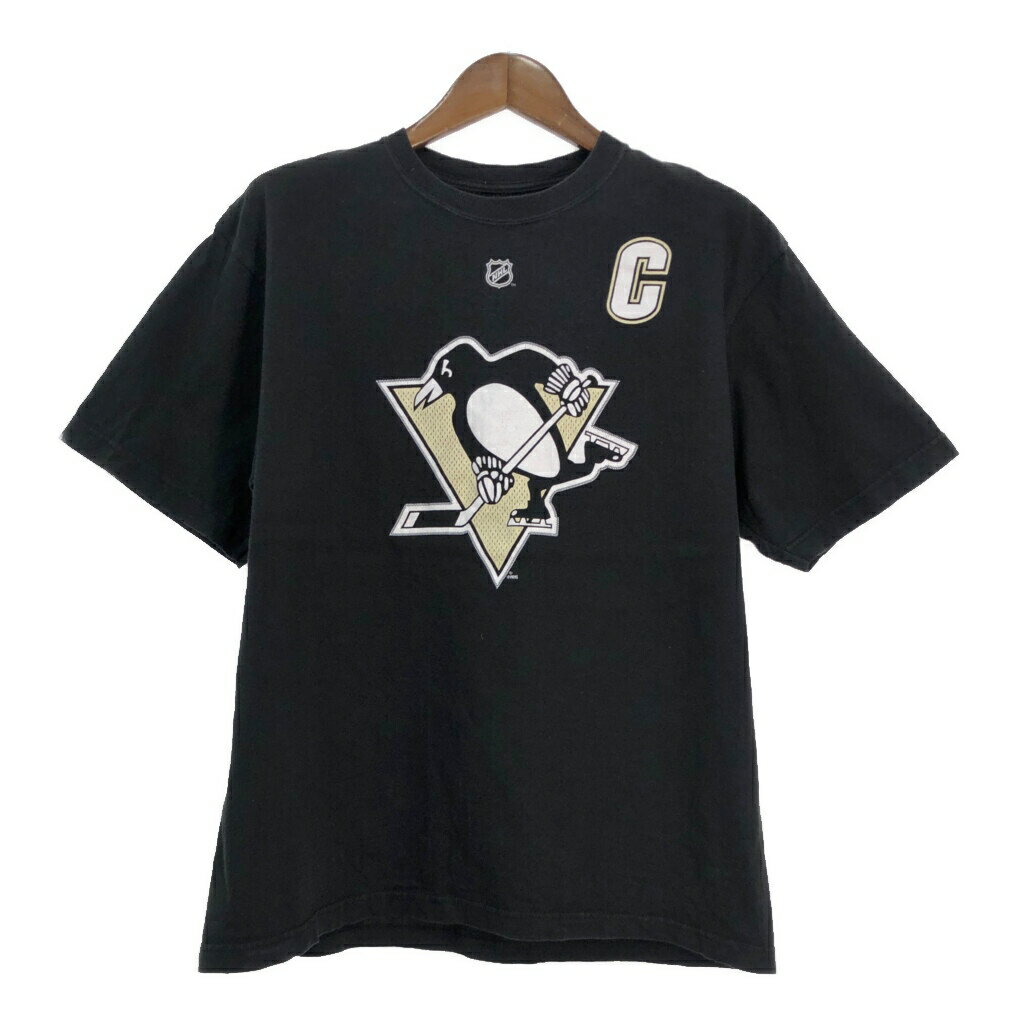 Reebok リーボック NHL ピッツバーグ・ペンギンズ 半袖Tシャツ プロチーム ホッケー ブラック(メンズ L)中古 古着 T6677