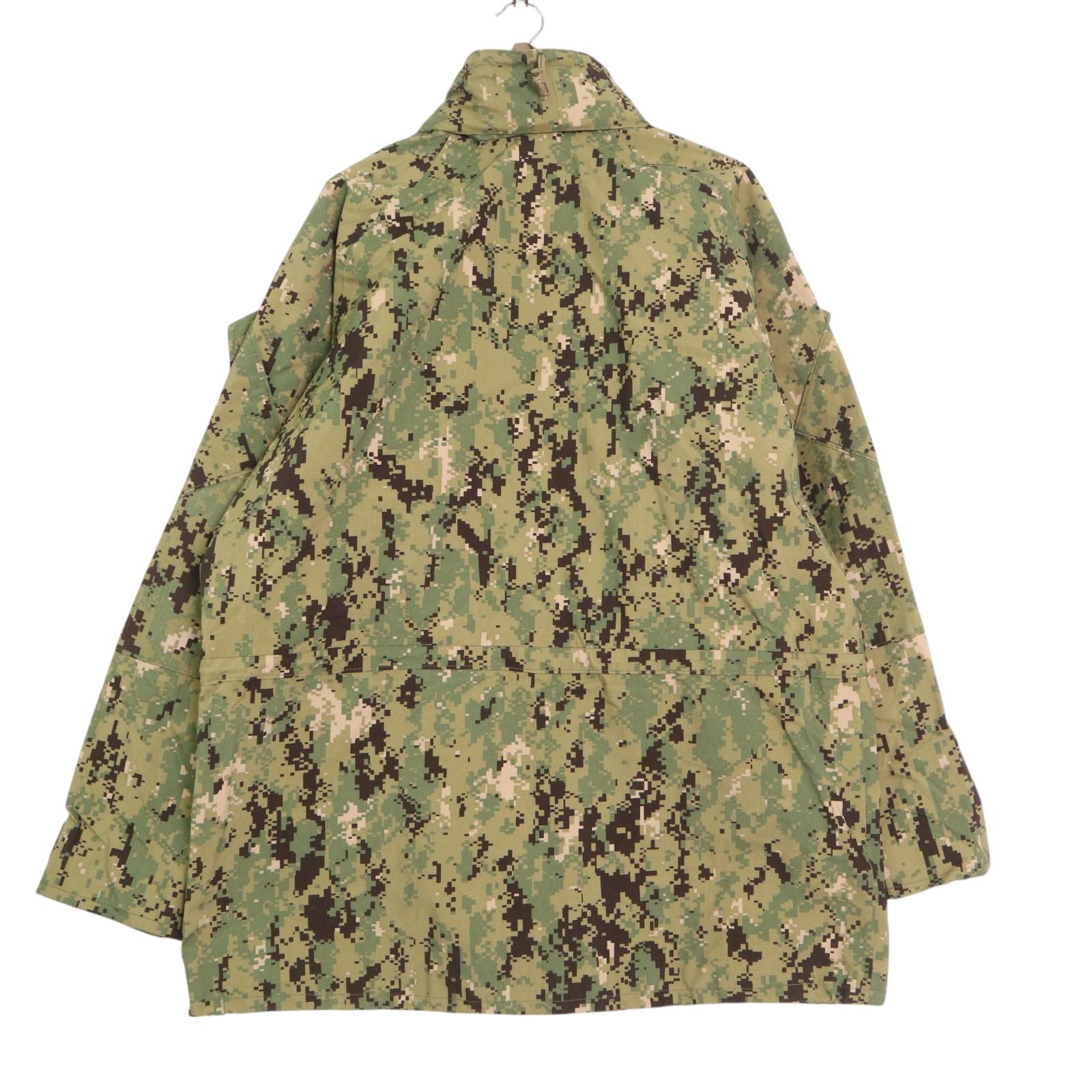 米軍実物 U.S.NAVY NWU GORE-TEXパーカージャケット ミリタリー ウッドランドデジタルカモ(メンズ LARGE X-LONG)中古 古着 A4934