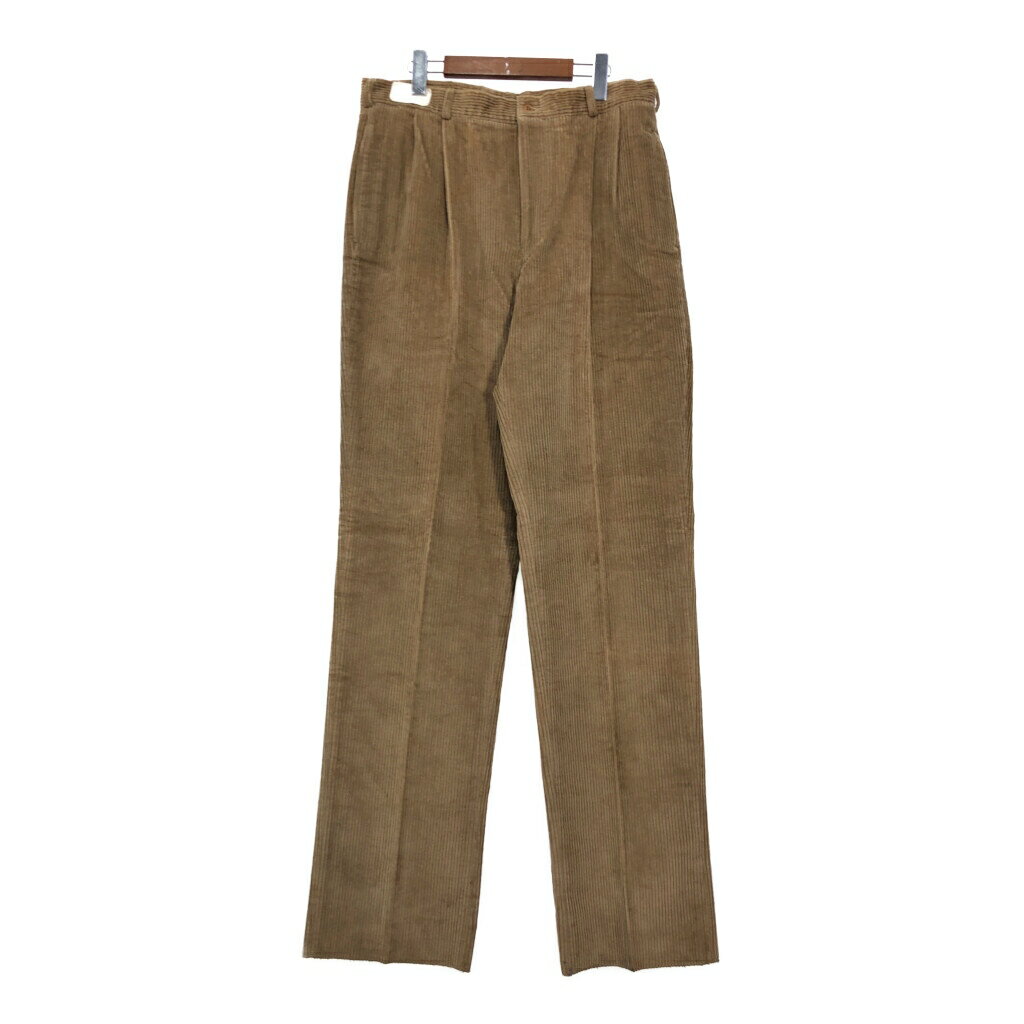 デッドストック 90年代 PERRY ELLIS ペリー エリス コーデュロイパンツ ブラウン(メンズ W34)中古 古着 T7142(4)